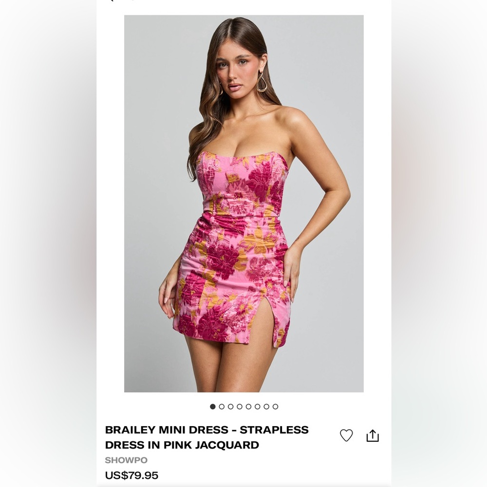 Showpo Pink Mini Strapless Dress - Size Medium/US 6 - Worn ONCE!!!